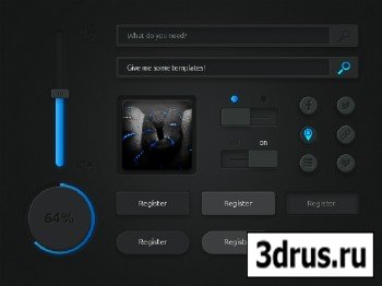 PSD Web Elements - Dark Web UI kit