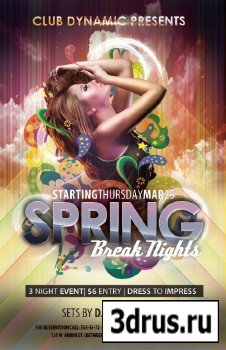 PSD Club Flyer Templates for Spring Break 1