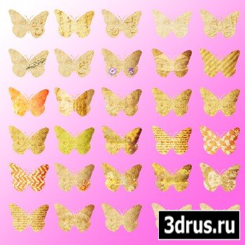 Papers Butterflies. PSD Cliparts