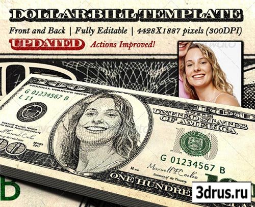 Dollar Bill Template - Front and Back