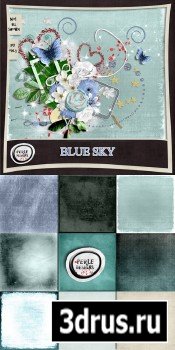Scrap Set - Blue Sky PNG and JPG Files