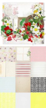 Scrap Set - Strawberry Delight  PNG and JPG Files