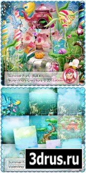 Scrap Set - Summer Party PNG and JPG Files