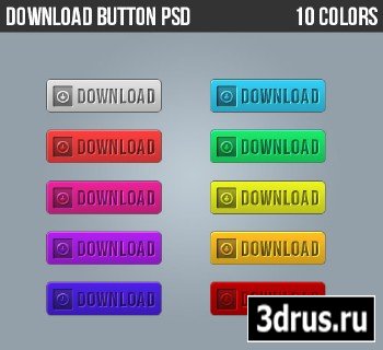 10 Colored Buttons PSD Web Design