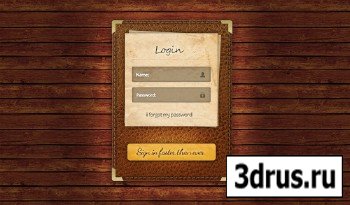 PSD Web Design - Login with leather skin