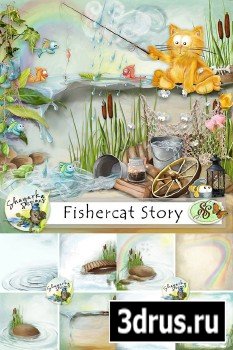 Scrap Set - Fishercat Story PNG and JPG Files