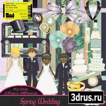 Scrap Set - Spring Wedding PNG and JPG Files