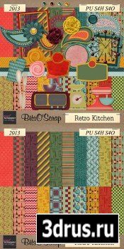 Scrap Set - Retro Kitchen PNG and JPG Files