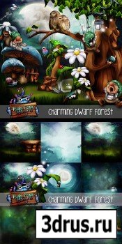 Scrap Set - Dwarf Forest PNG and JPG Files