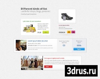 PSD Web Design - Different Kind Of List