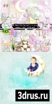 Scrap Set - My Babys First Year (for a Baby Girl) PNG and JPG Files