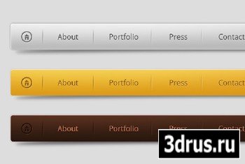 PSD Web Design - Colored Webmenu Set