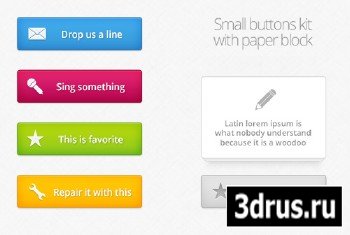 PSD Web Design - Buttons pack with paper block