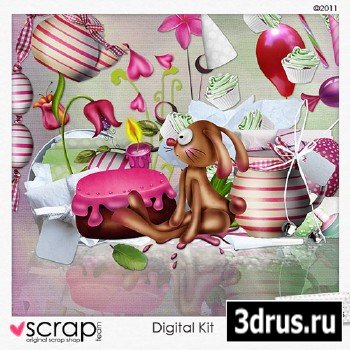 Scrap Set - Bunny Party PNG and JPG Files
