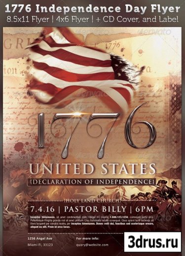 1776 Independence Day Flyer & CD Artwork Template