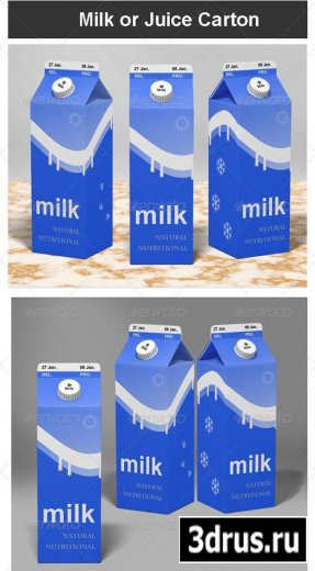 Milk or Juice Carton Mock-up  GraphicRiver