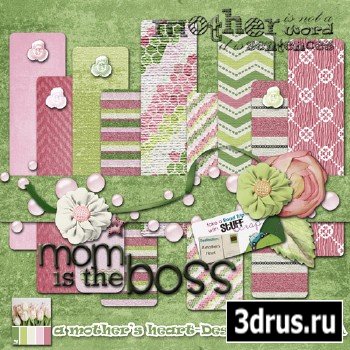 Scrap Set - Mom is the Boss PNG and JPG Files