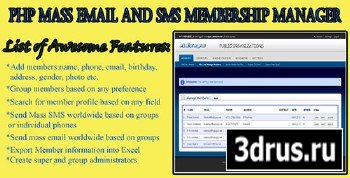 CodeCanyon - PHP Mass Email and SMS Membership Manager - PHP Script