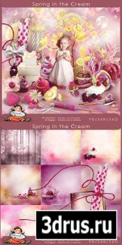 Scrap Set - Spring In The Cream PNG and JPG Files