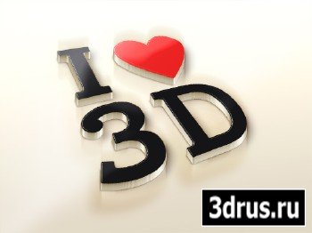 PSD Source - I Love 3D Logo Mock-Up