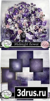 Scrap Set - Midnight Flower PNG and JPG Files