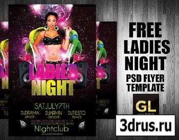 PSD Source - Ladies Night Flyer Template