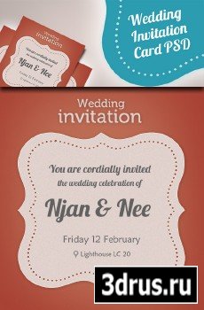 PSD Web Design - Modern Wedding Invitation Card