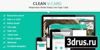 ThemeForest - Clean Responsive Retina Ready V-card Template - RIP
