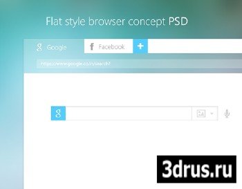PSD Web Design - Flat Style Browser Concept