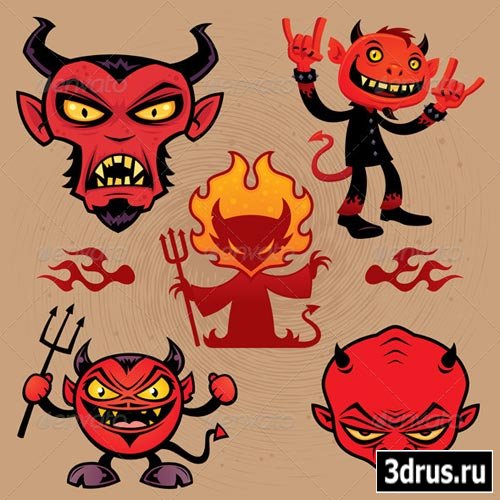 Cartoon Devil Collection. PSD