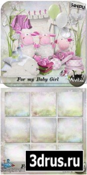 Scrap Set - For my Baby Girl PNG and JPG Files