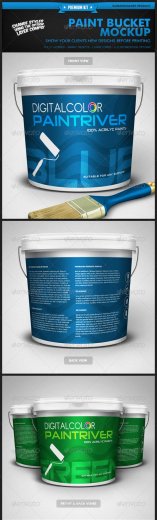 Paint Bucket Mockup - Premium Kit - GraphicRiver