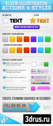 Sleek Illustrator Actions & Styles - GraphicRiver