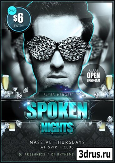 Spoken Nights PSD Flyer
