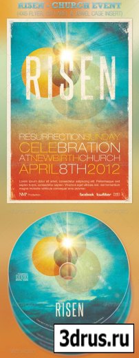 Risen Church Event Flyer and CD Template - GraphicRiver