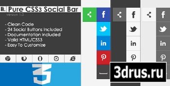 CodeCanyon - Pure CSS3 Social Bar v1.0