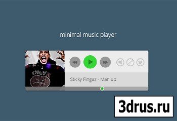 PSD Web Design - Minimal music player