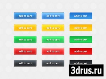 PSD Web Design - 5 Buttons Color Style
