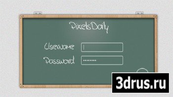 PSD Web Design - Realistic School Blackboard - Login Form Source