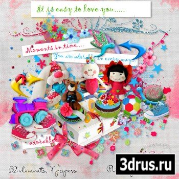 Scrap Set - It is Easy to Love You PNG and JPG Files