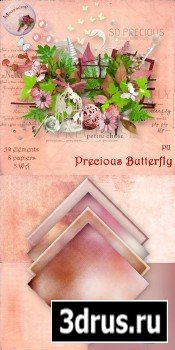 Scrap Set - Precious Butterfly PNG and JPG Files