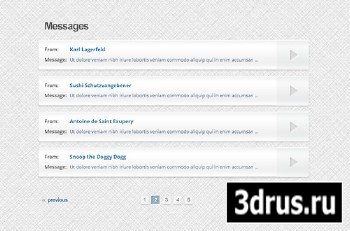 PSD Web Design - Message list