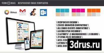 ThemeForest - TechMail - Responsive Email Template - RIP