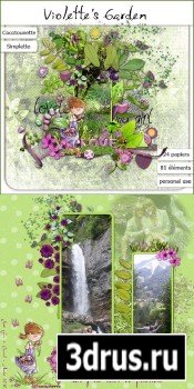 Scrap Set - Violettes Garden PNG and JPG Files