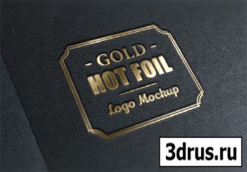 PSD Source - Gold Stamping Logo Mock-Up