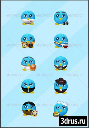 10 Cute Twitter Icons Pack