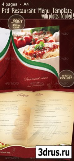 Restaurant Menu template with photos incuded