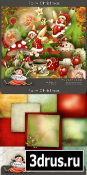 Scrap Set - Fairy Christmas PNG and JPG Files