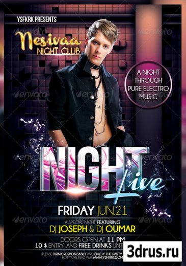 Night Live Flyer Template