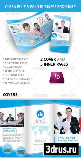Clean Blue 3-fold Business Brochure